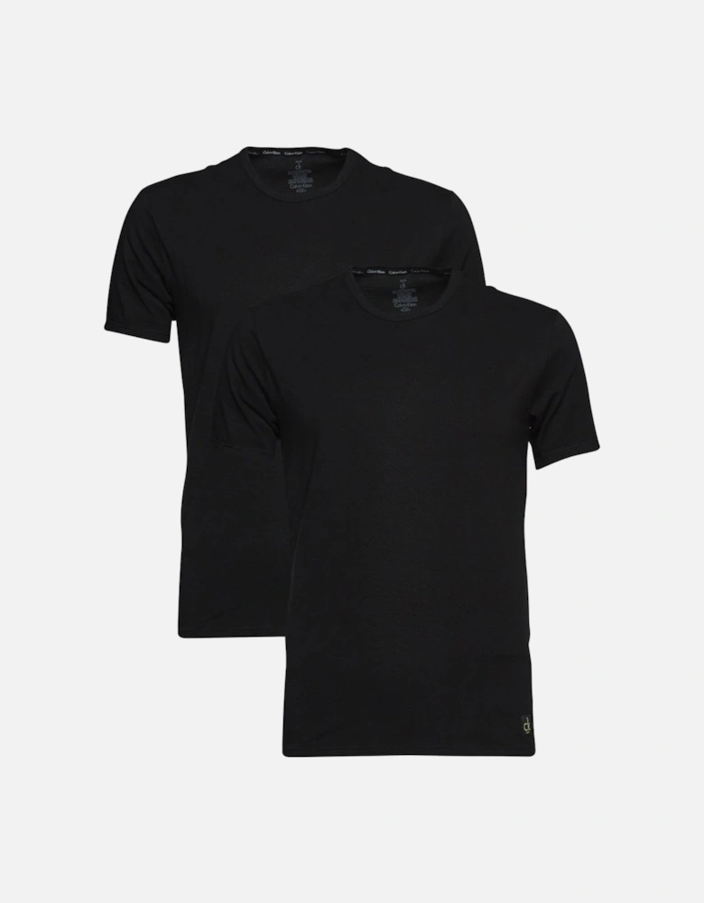 2-Pack Modern Cotton Stretch Cotton Crew-Neck T-Shirts, Black