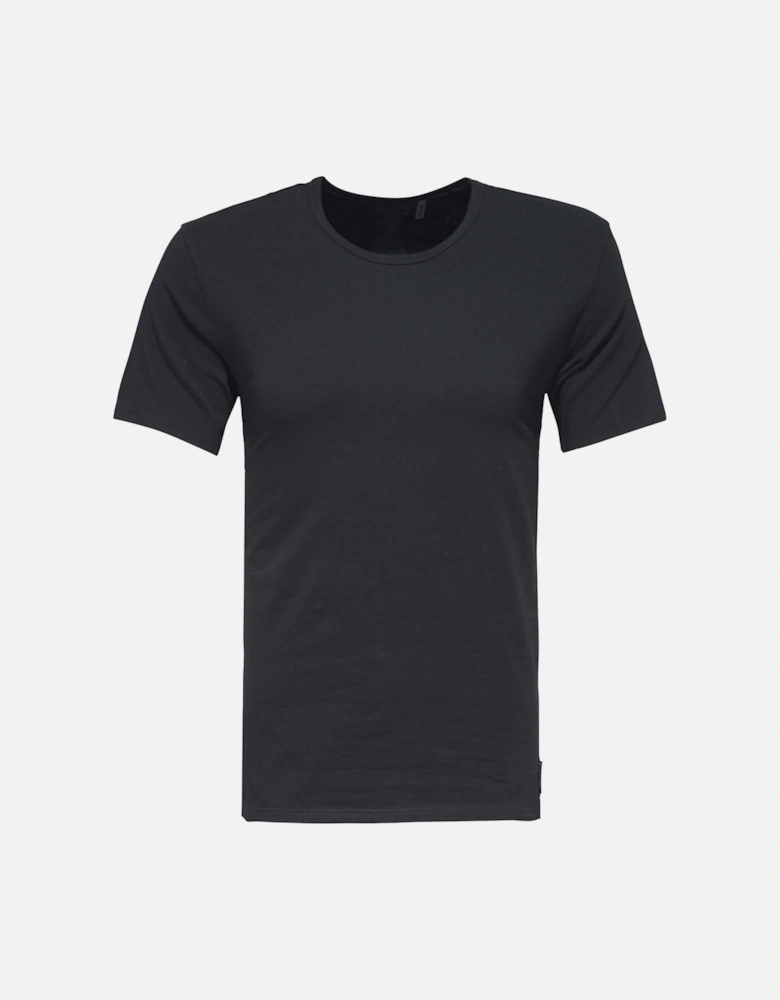 2-Pack Modern Cotton Stretch Cotton Crew-Neck T-Shirts, Black