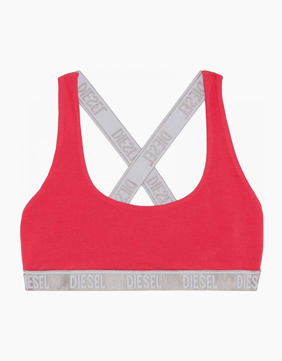 Diesel Women's Cotton Stretch Bralette, Hot Pink - Red - Size: 14