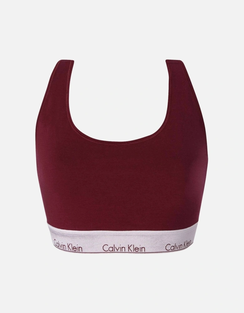 Modern Cotton Plus Size Bralette, Lush Burgundy/Silver