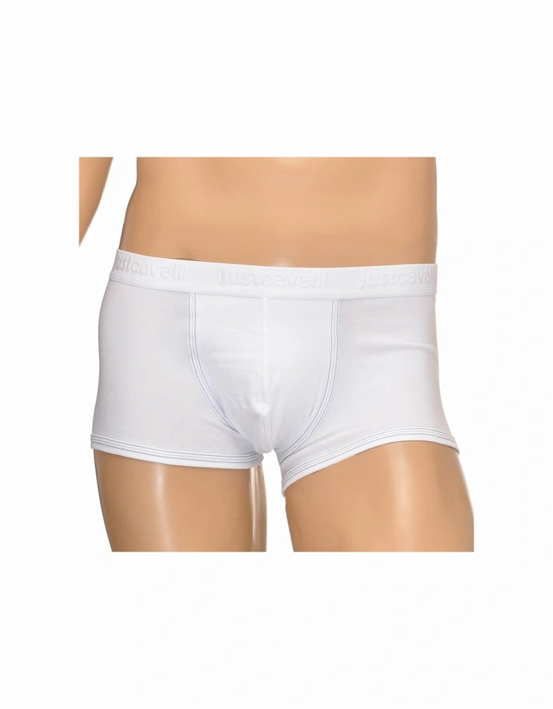 Cotton Stretch Boxer Trunk, White