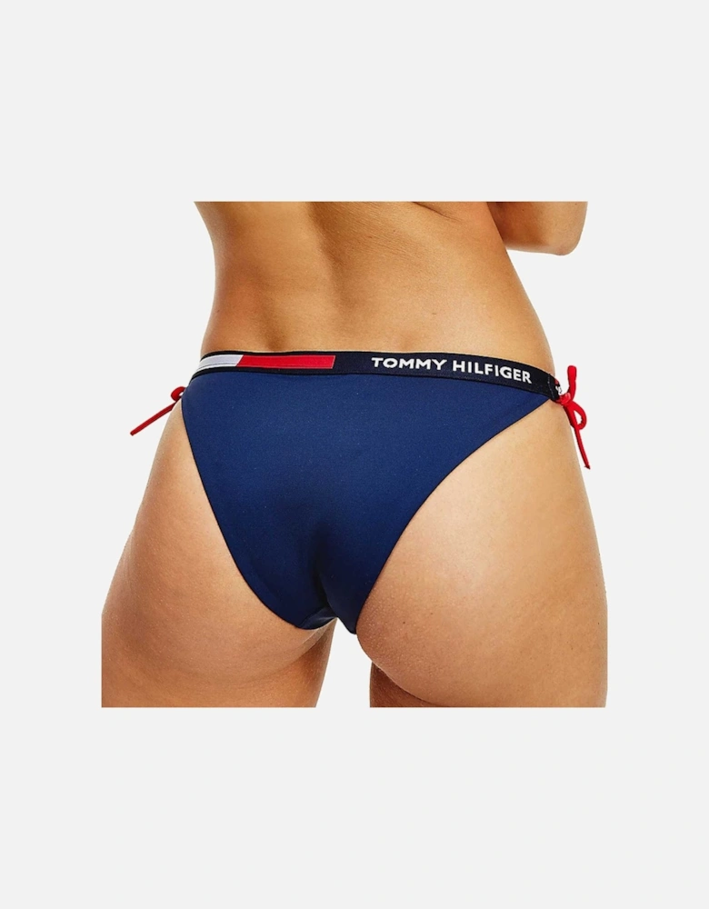 Cheeky String Side Tie Bikini Bottoms, Pitch Blue