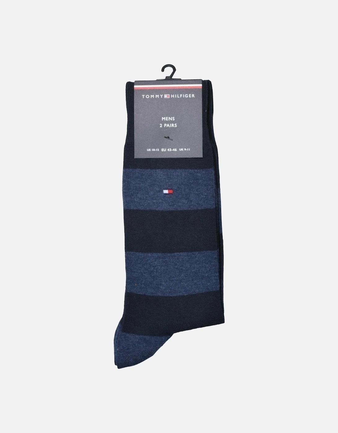 2-Pack Rugby Stripe Socks, Dark Navy