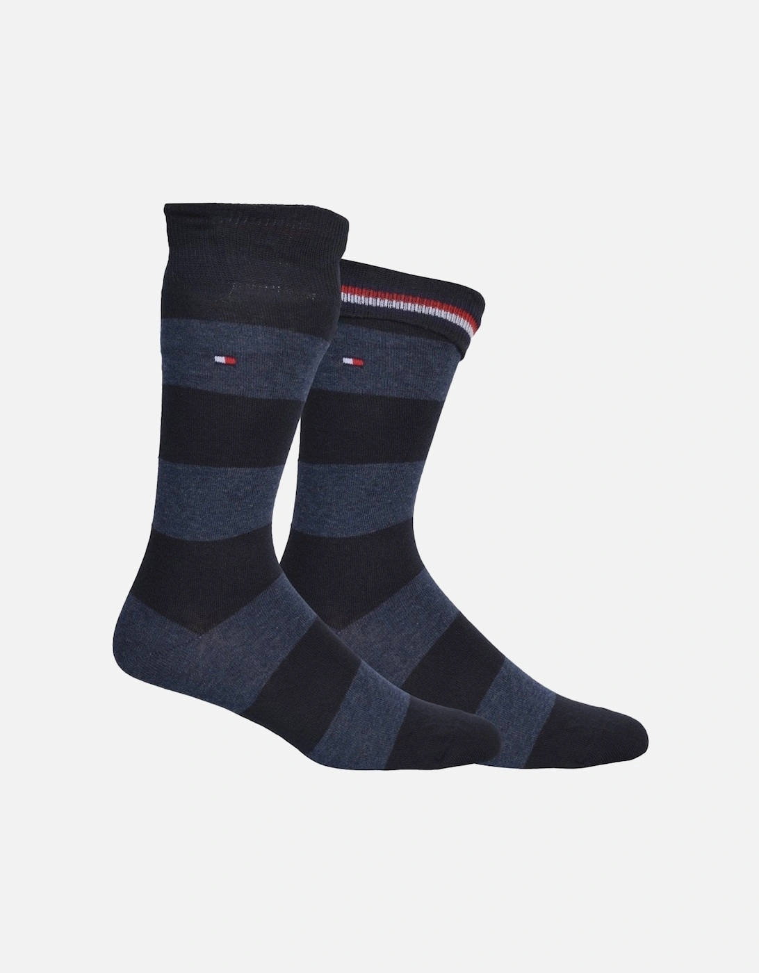 2-Pack Rugby Stripe Socks, Dark Navy