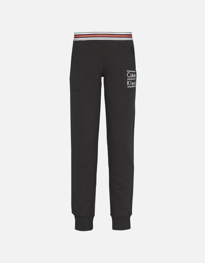 Modern Cotton Stacked Logo Jogger, Black