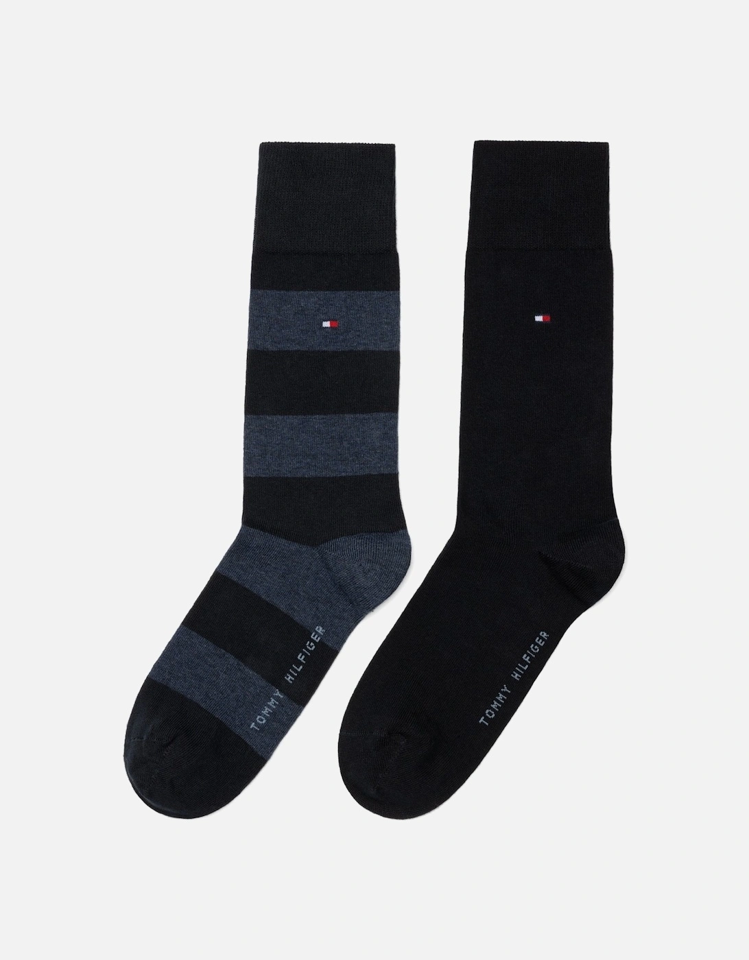 2-Pack Rugby Stripe Socks, Dark Navy