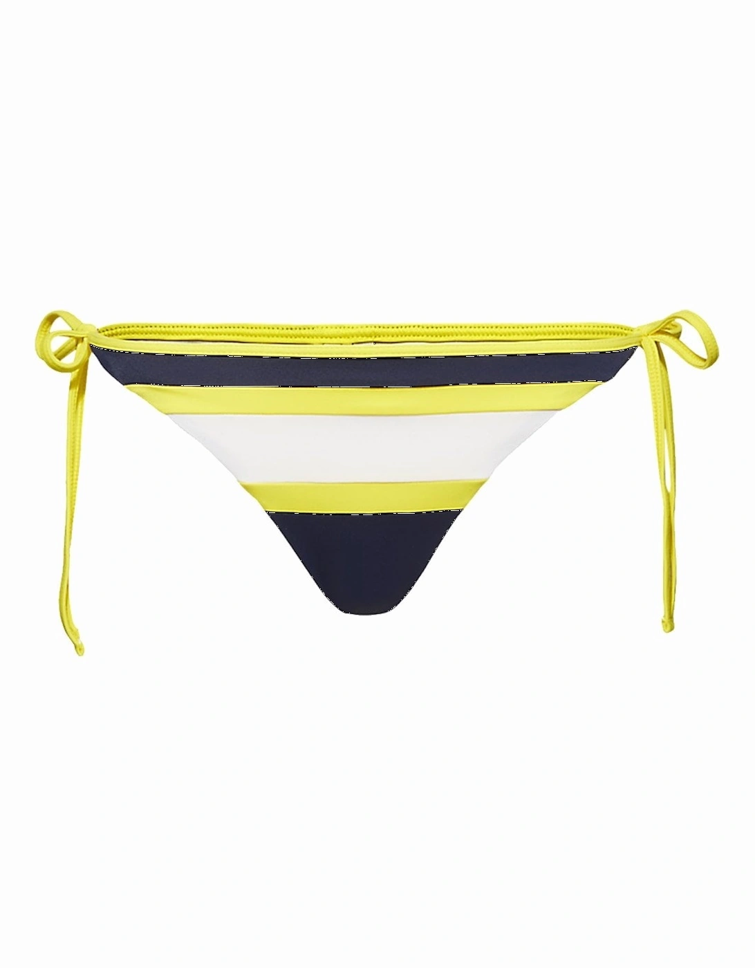 Tommy Hilfiger Women's Cheeky String Side Tie Swim Bikini, Navy Blazer - Yellow - Size: XL