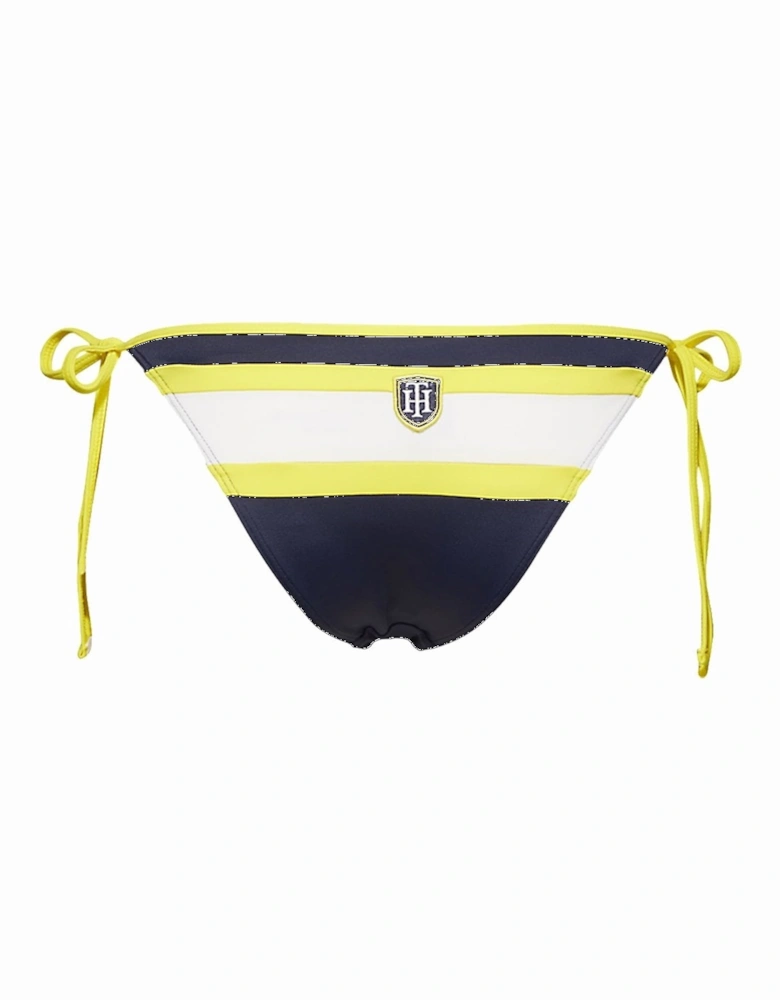 Cheeky String Side Tie Swim Bikini, Navy Blazer