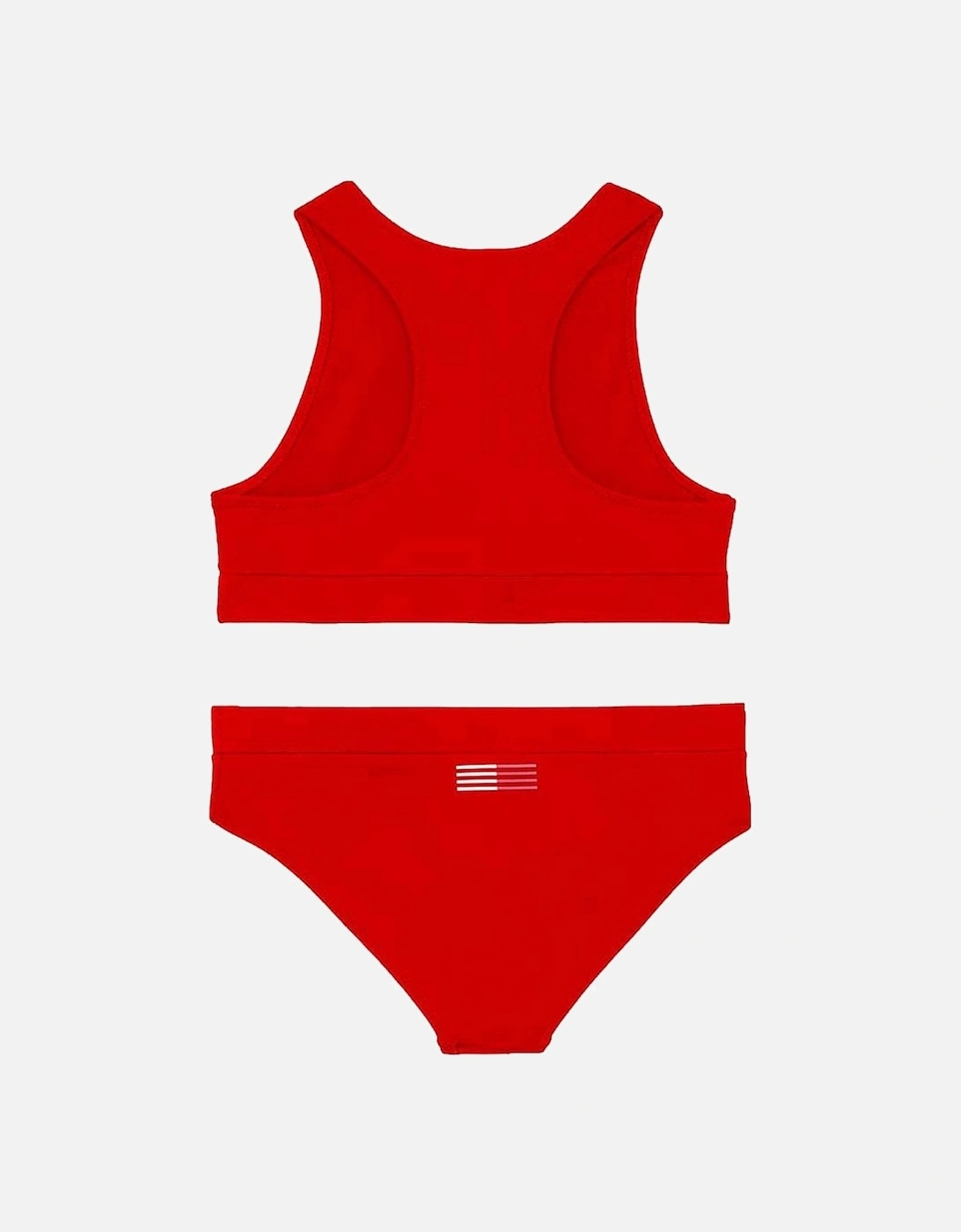 Girls Swim Crop Top Bikini Set, Primary Red