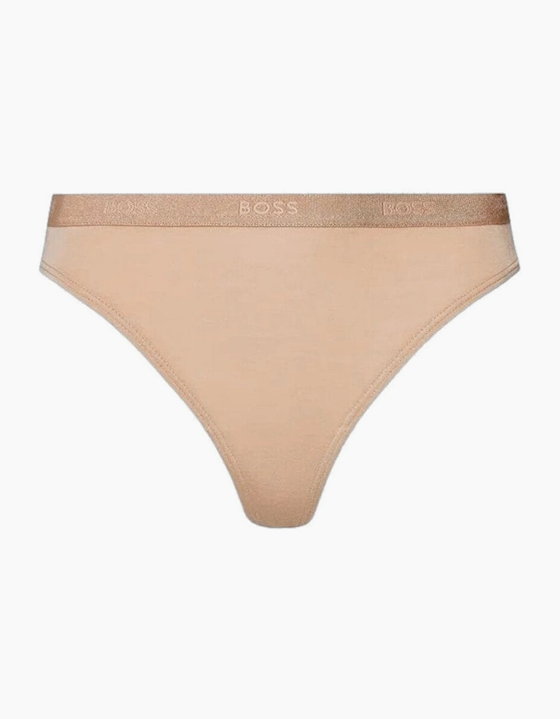 Hugo Boss Women's Tan Ci Logo Waistband Thong, Light/Pastel Brown - Size: 8