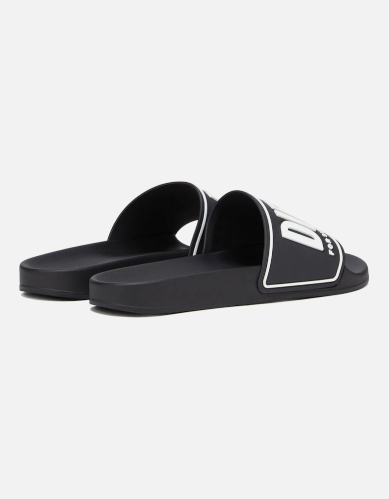 Sa-Mayemi Pool Slides With 3D Logo, Black