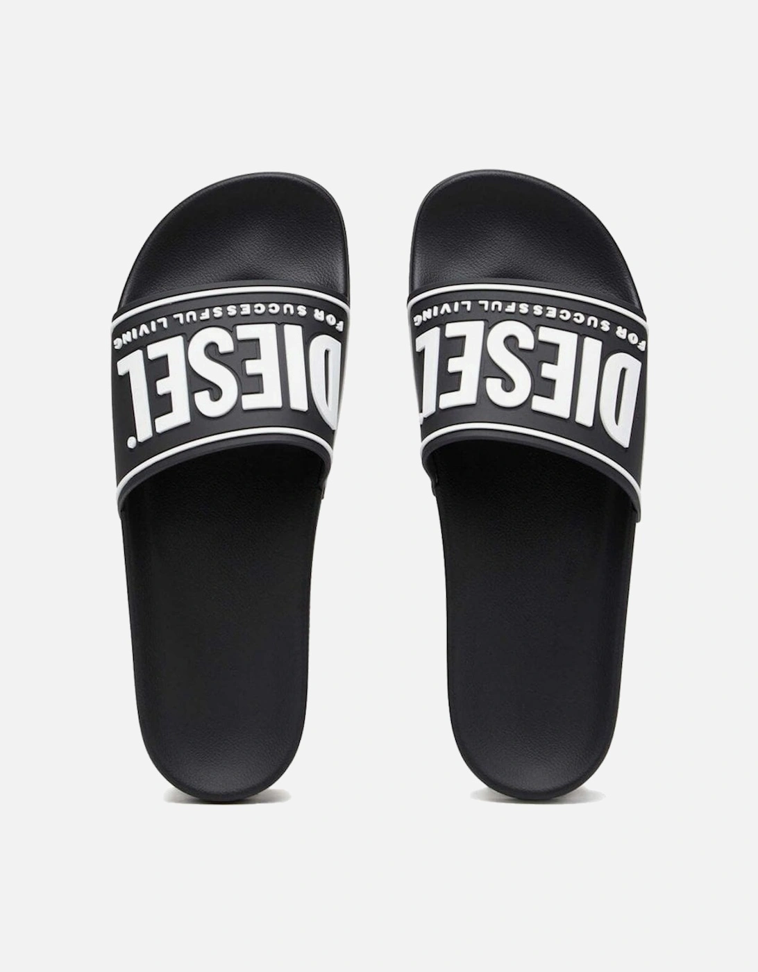 Sa-Mayemi Pool Slides With 3D Logo, Black