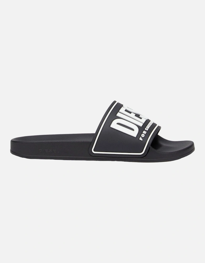 Sa-Mayemi Pool Slides With 3D Logo, Black