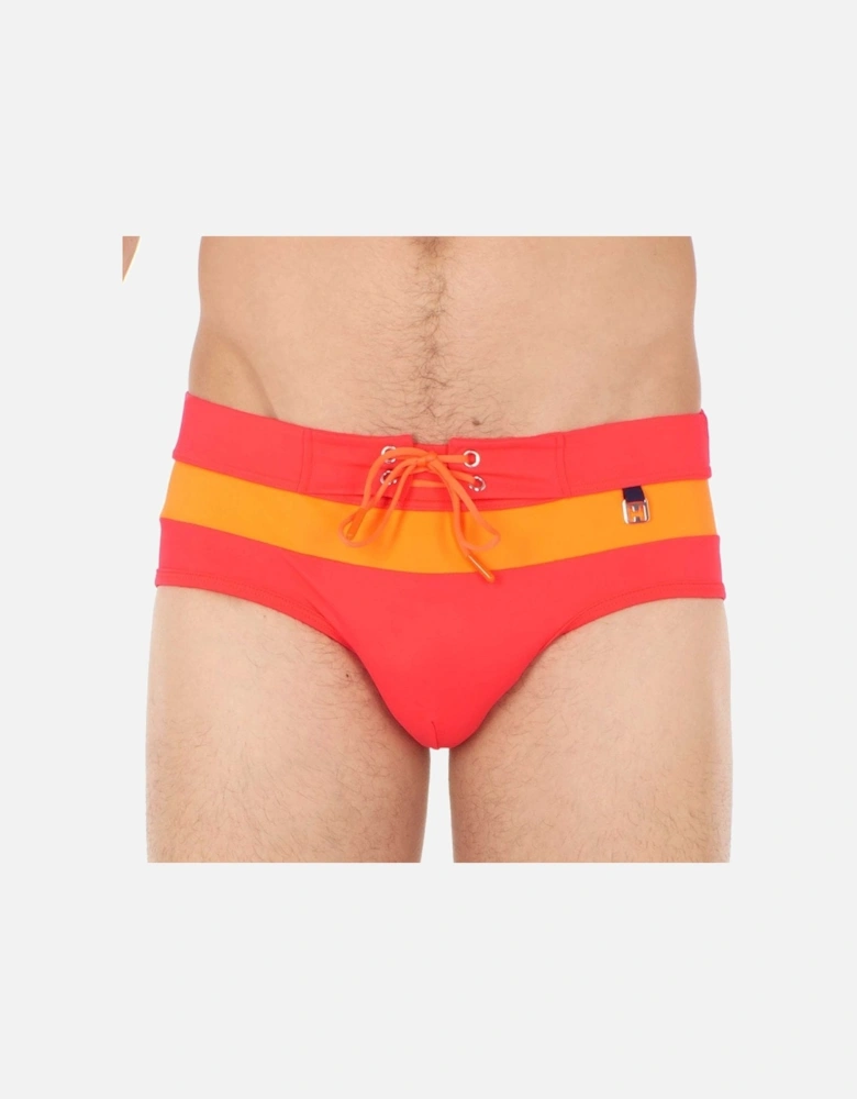 Barbado Swim Midi Briefs, Red