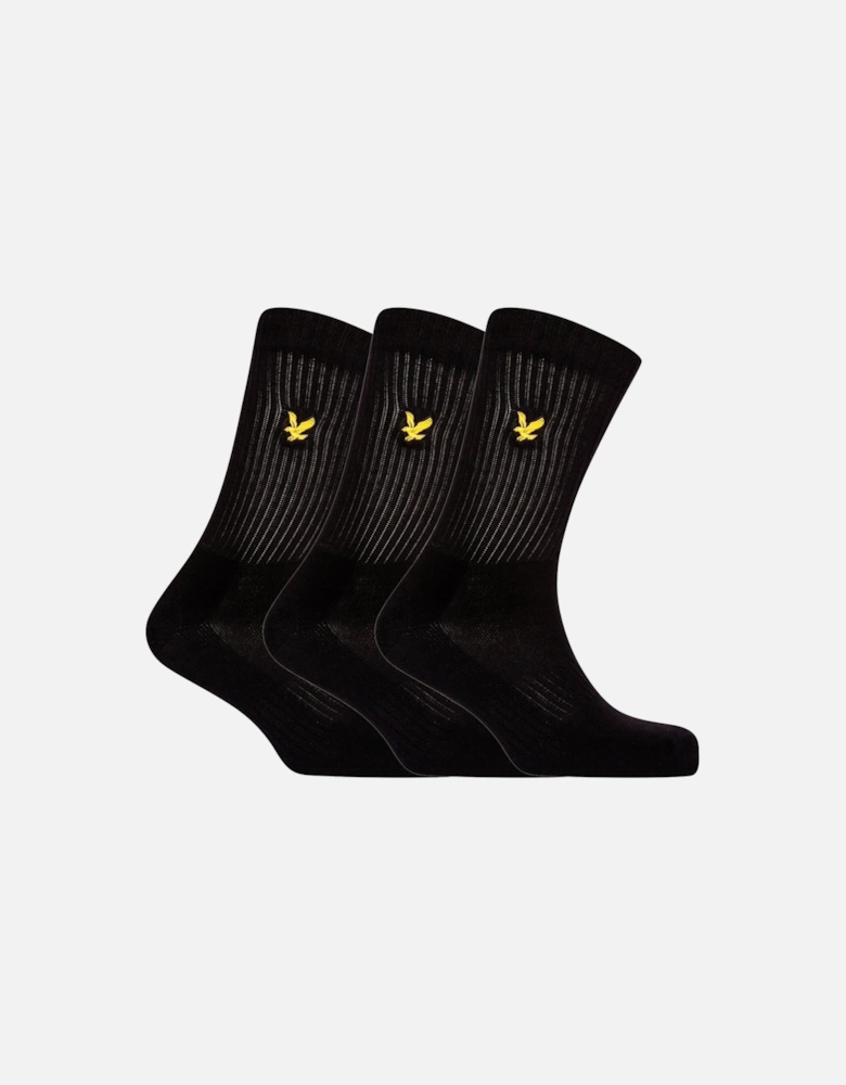 3-Pack Hamilton Sports Socks, Black