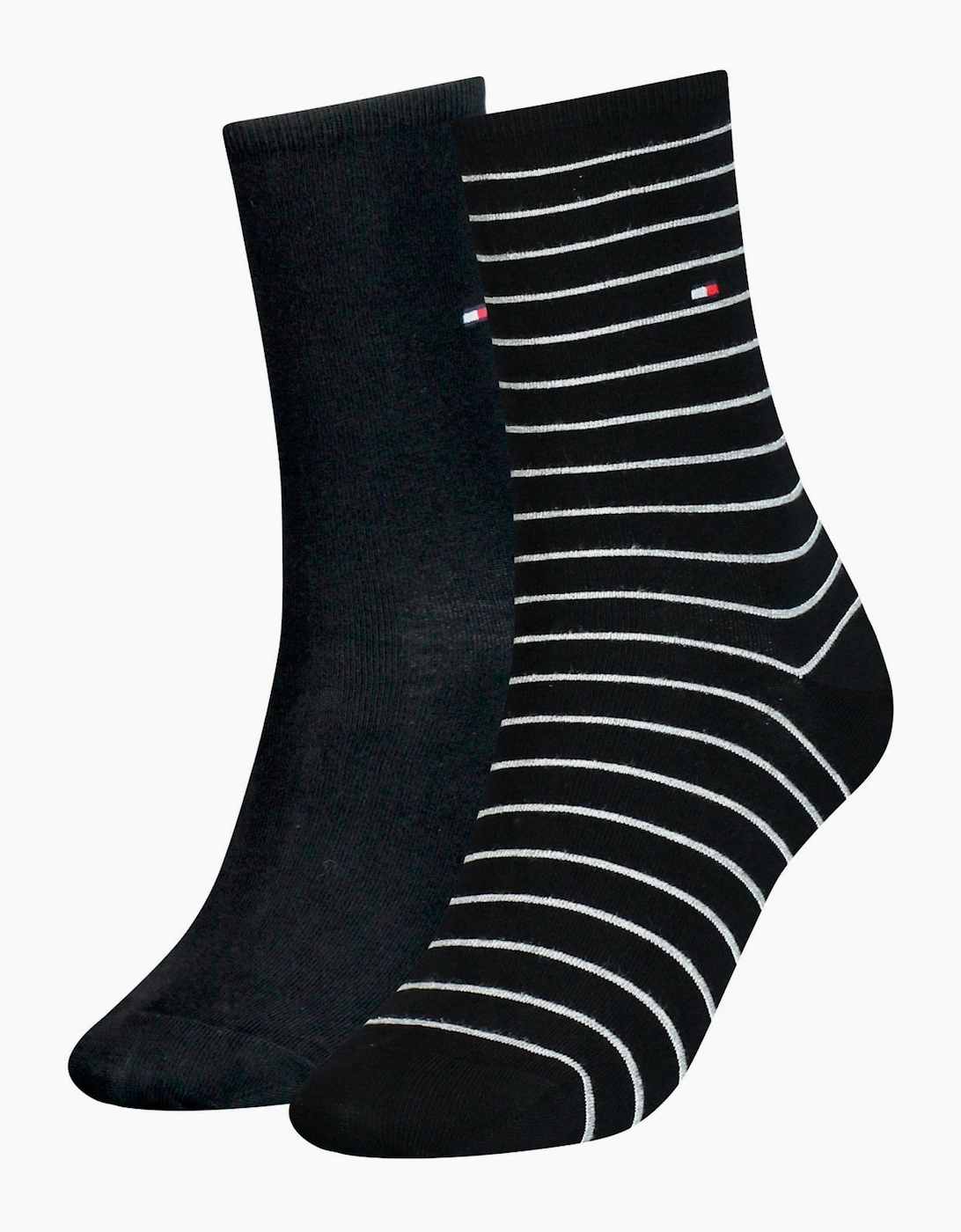 Tommy Hilfiger Tommy Hilfiger Women's 2-Pack Small Stripe Women's Socks, Black