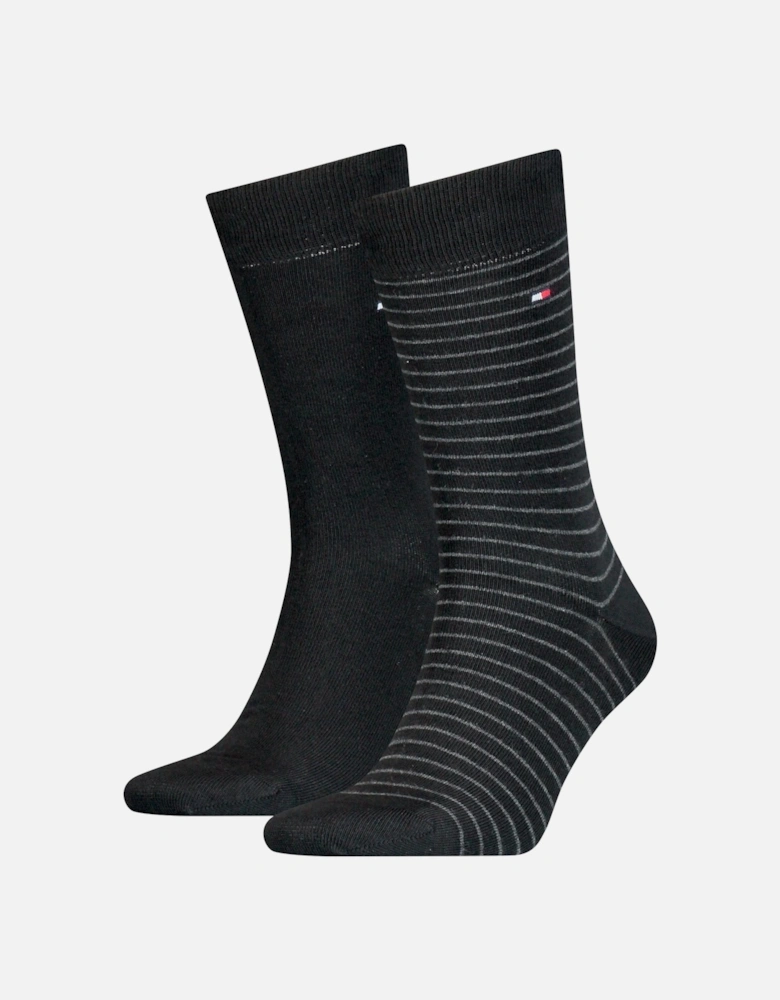 2-Pack Small Stripe Socks, Black