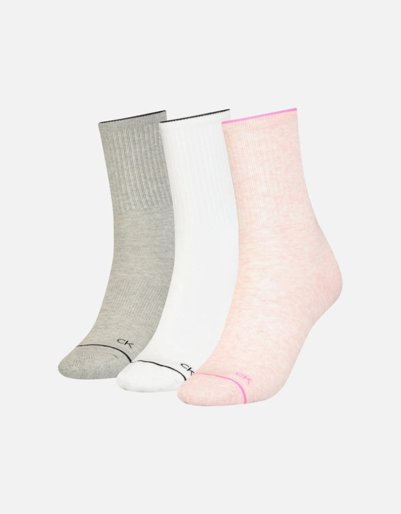 3-Pack Fine Line Women's Sports Socks, Pink Melange Combo