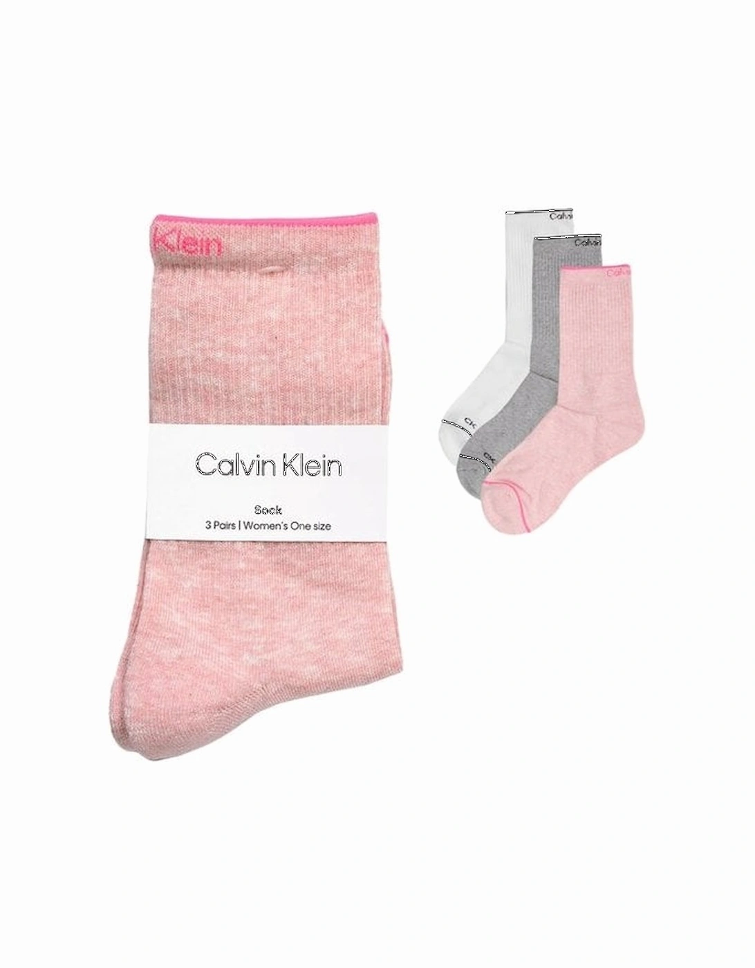 3-Pack Fine Line Women's Sports Socks, Pink Melange Combo