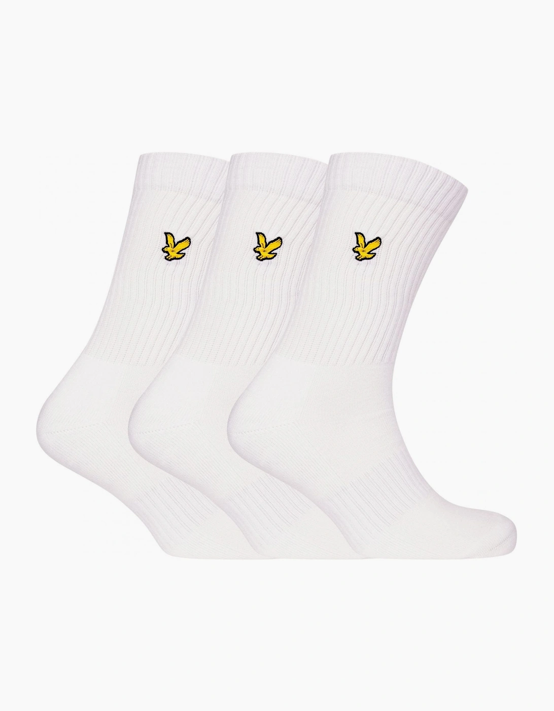 Lyle And Scott Men's White/White 3-Pack Hamilton Sports Socks, - Size 16/14.5/8/15/8.5/15.5/9/13/13.5/14/6.5/7/7.5/11.5/5/12/5.5/12.5/6/3.5/3