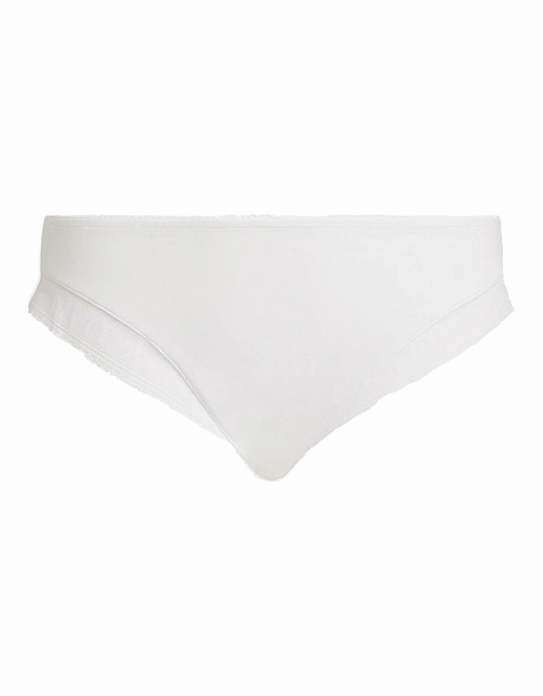 Curve Logo Lace Bikini Briefs, White