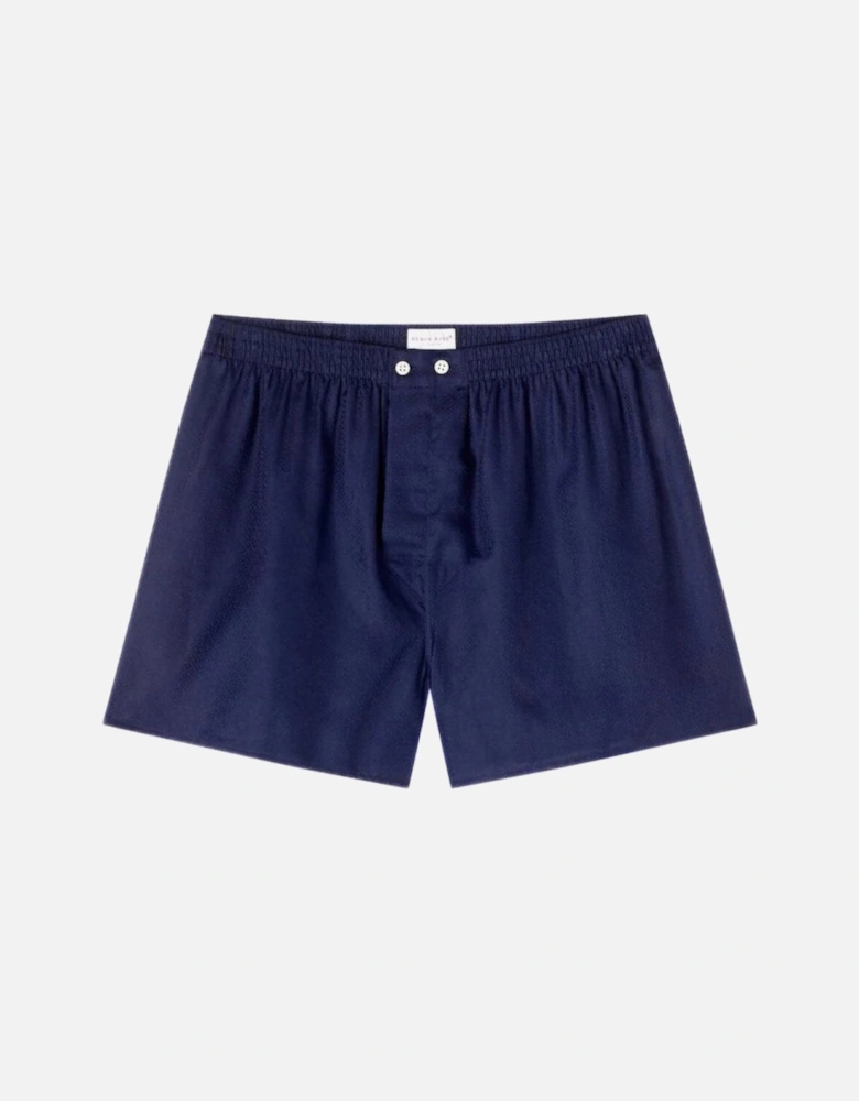 Lombard Jacquard Classic-Fit Cotton Boxer Shorts, Navy