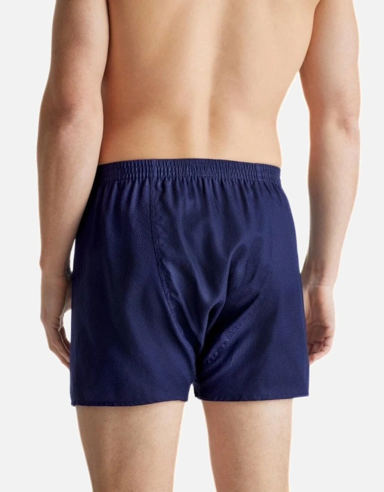 Lombard Jacquard Classic-Fit Cotton Boxer Shorts, Navy