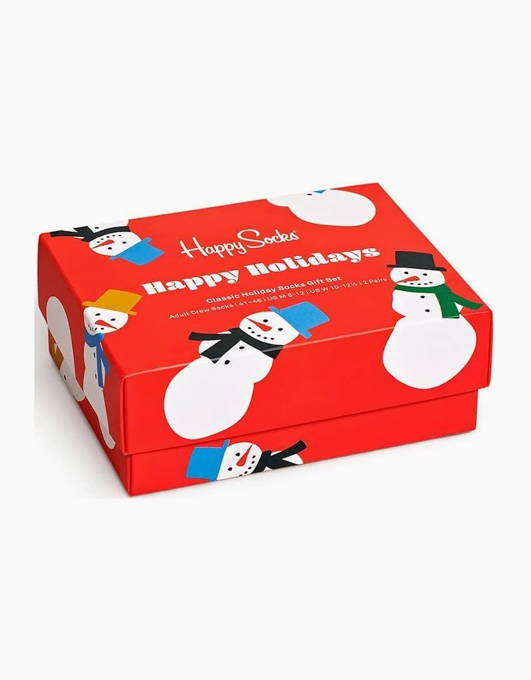 Happy Socks Men's Red 2-Pack Snowman Socks Gift Box, - Size: 7/11/10.5/11.5/7.5/10/8/12/12.5/8.5/9.5/9