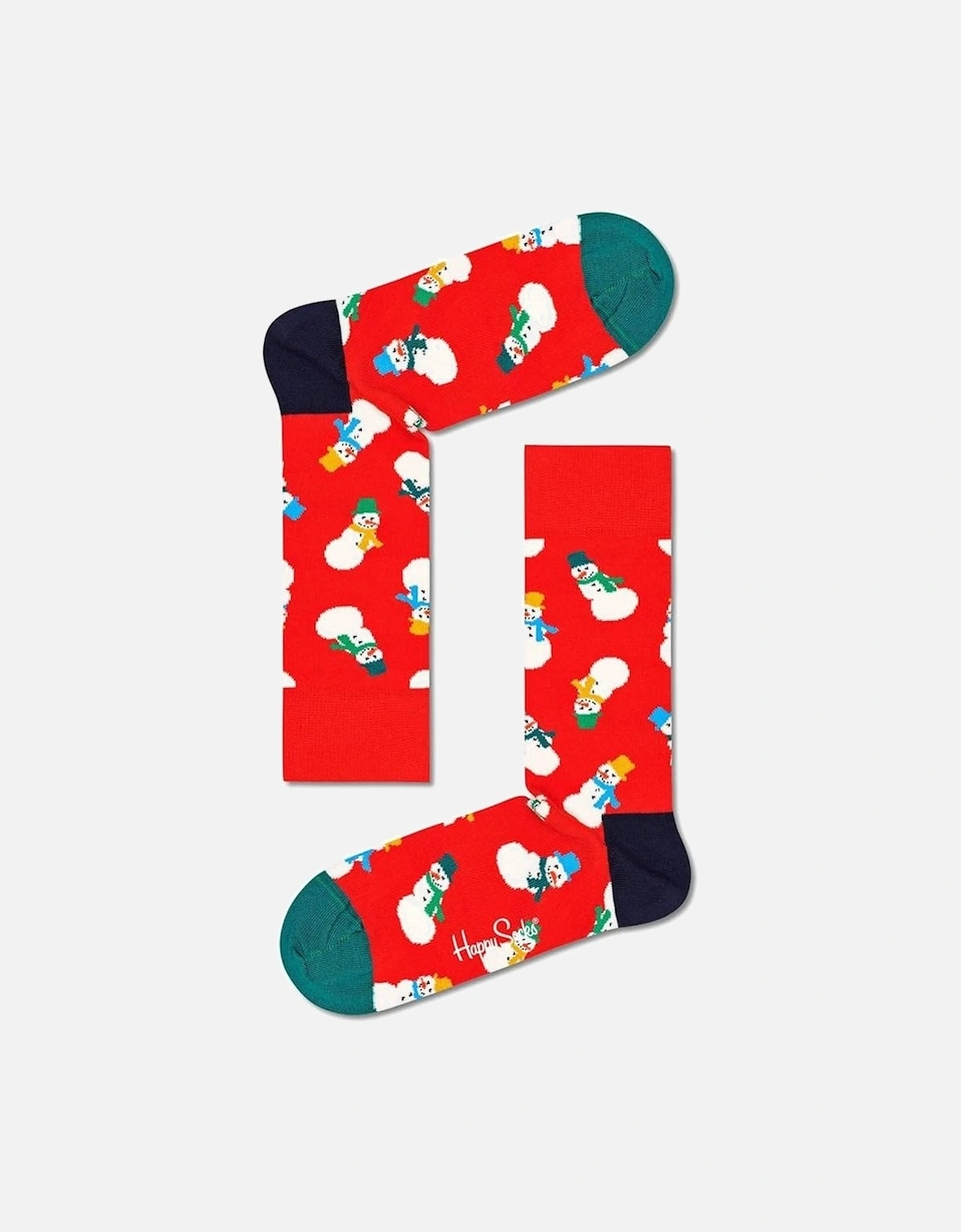 2-Pack Snowman Socks Gift Box, Red