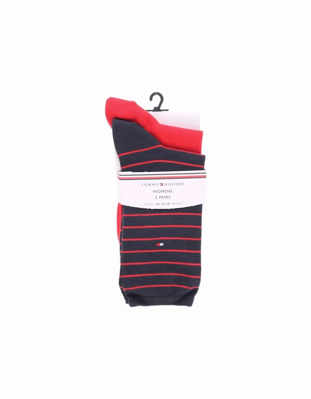 2-Pack Small Stripe Women's Socks, Red/Navy