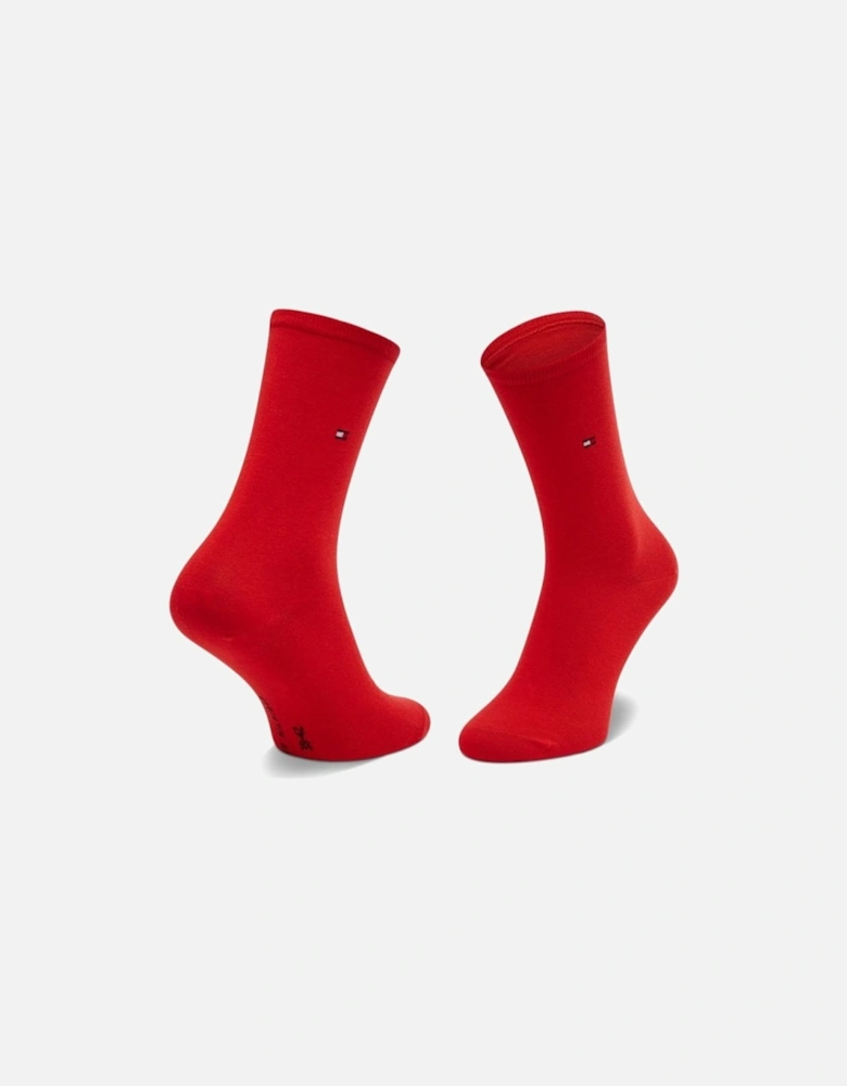 2-Pack Small Stripe Women's Socks, Red/Navy