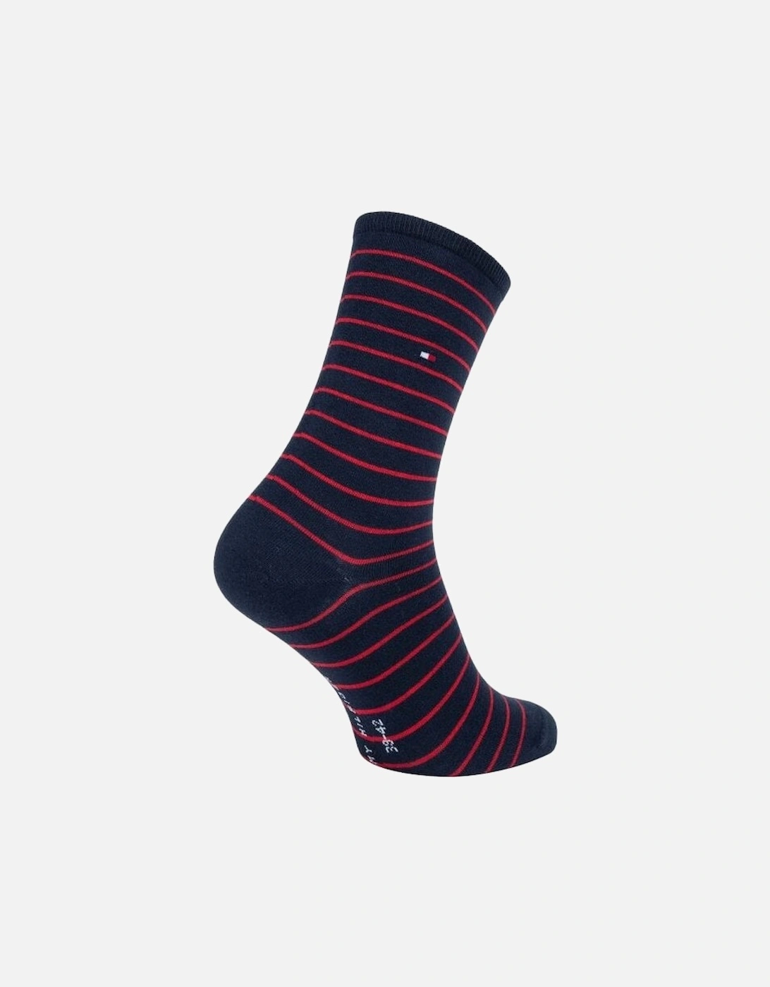 2-Pack Small Stripe Women's Socks, Red/Navy