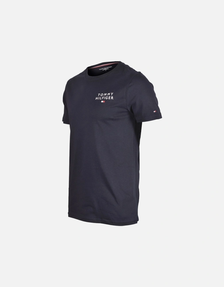 Script Flag Logo Crew Neck T-Shirt, Navy