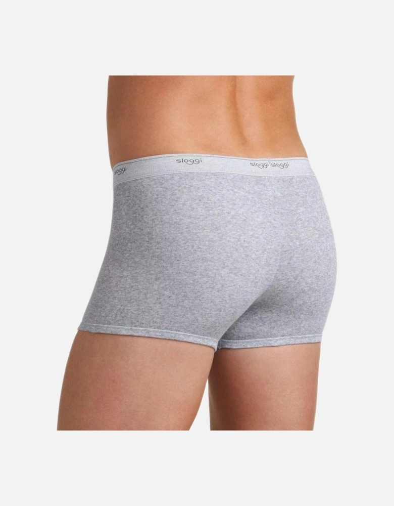 Basic 2-Pack Short, Grey Melange