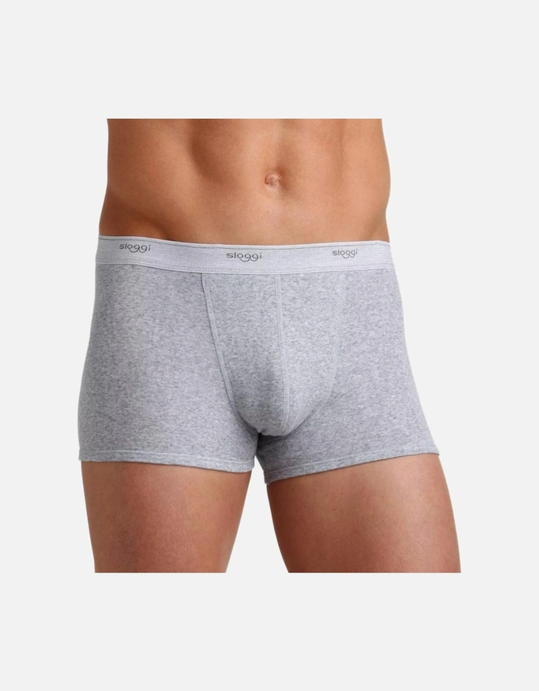 Basic 2-Pack Short, Grey Melange