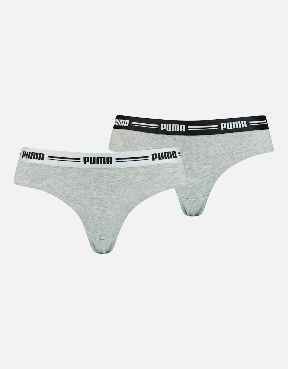 2-Pack Striped Logo Mid-Rise Brazilian Briefs, Grey Melange, 7 of 6