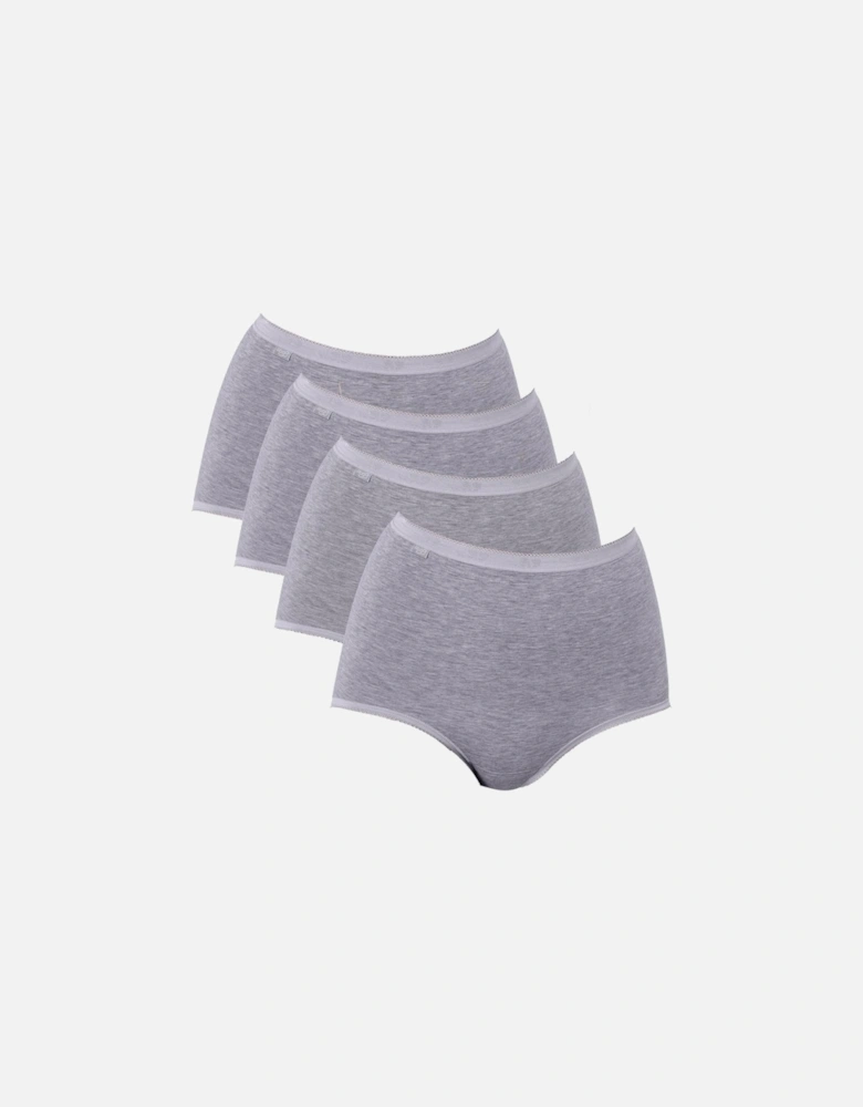 Basic 4 Pack Maxi Brief, Grey Melange