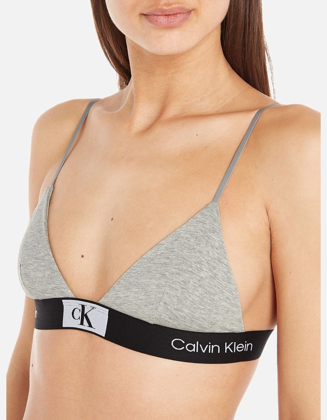 CK 1996 Unlined Triangle Bra, Grey Heather