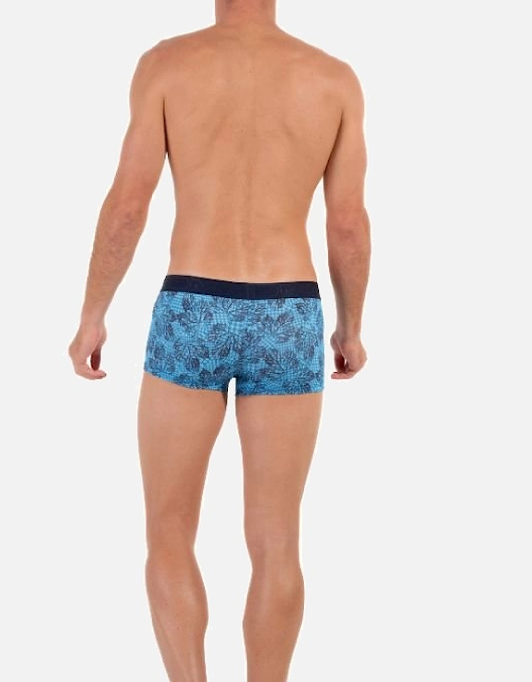 Douro Leaves Print Boxer Trunk, Blue