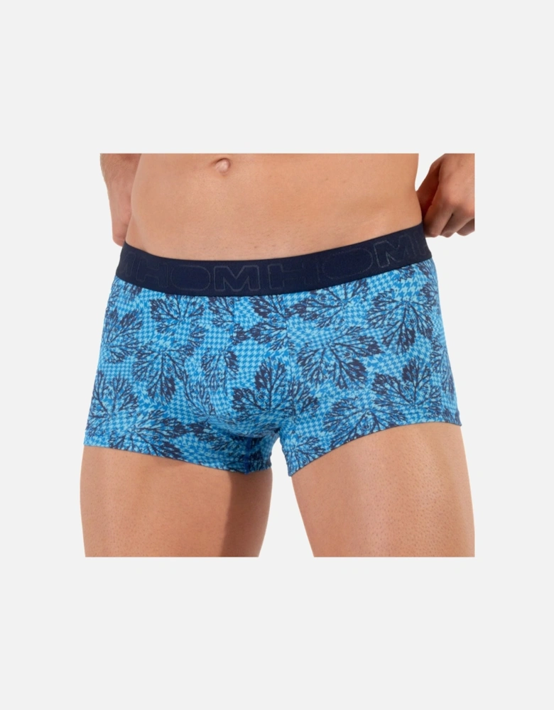 Douro Leaves Print Boxer Trunk, Blue