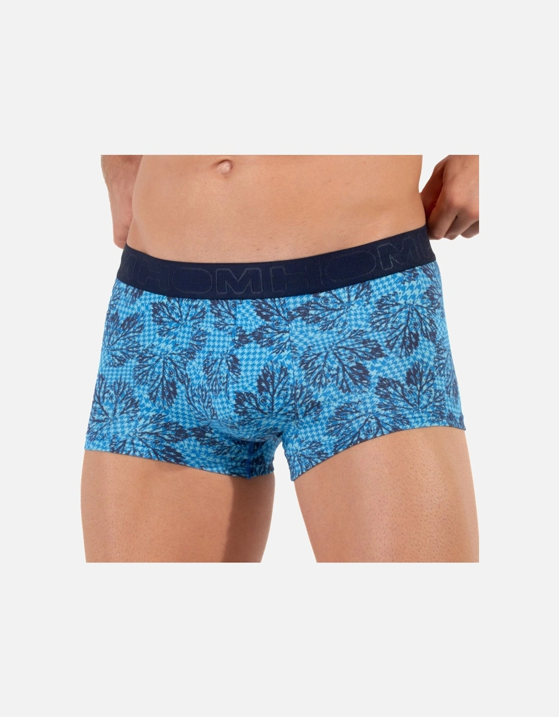 Douro Leaves Print Boxer Trunk, Blue