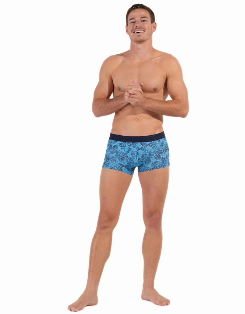 Douro Leaves Print Boxer Trunk, Blue