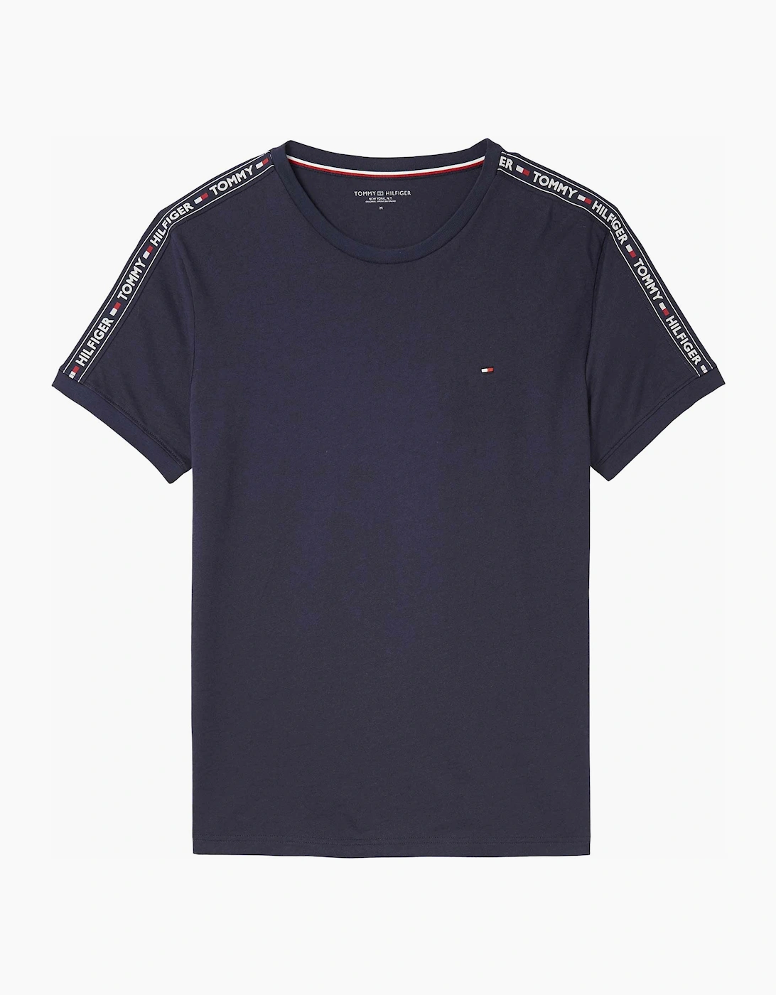 Tommy Hilfiger Tommy Hilfiger Men's Logo Tape Crew Neck T-Shirt, Navy - Black