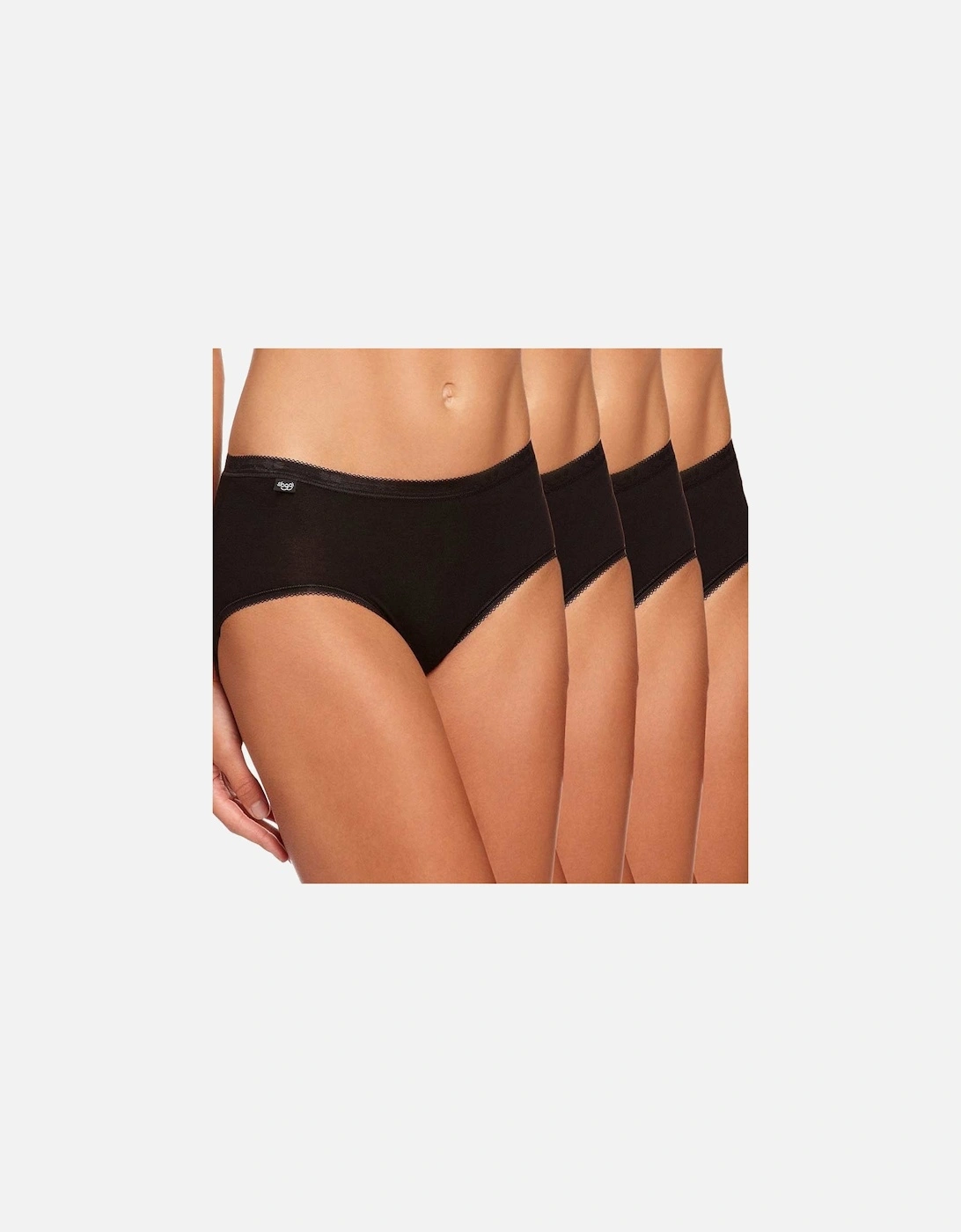 Basic 4 Pack Midi Brief, Black, 4 of 3