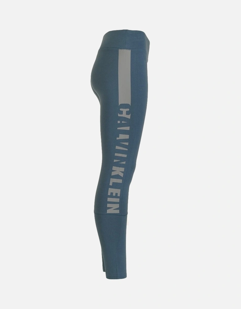 Seamless Logo Legging, Blue Steel