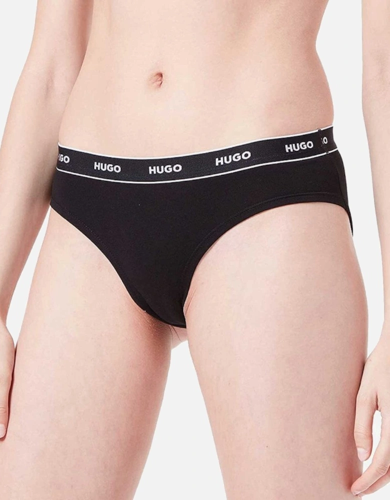 3-Pack Logo Brief, Black/White/Black