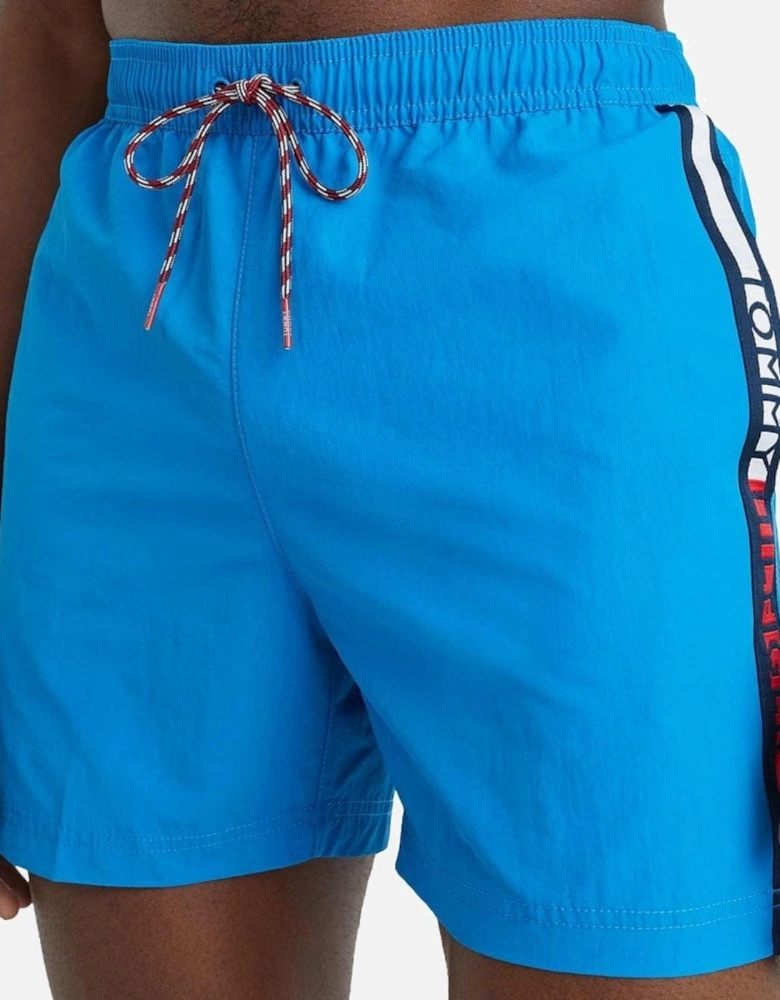 Logo Tape Swim Shorts, Island Blue