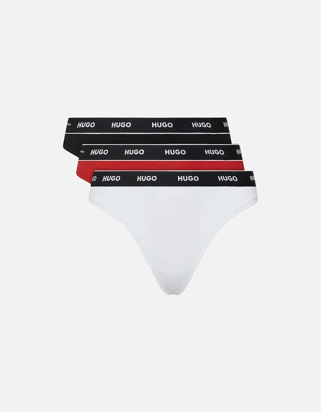 3-Pack Logo Thong, Black/Red/White, 4 of 3