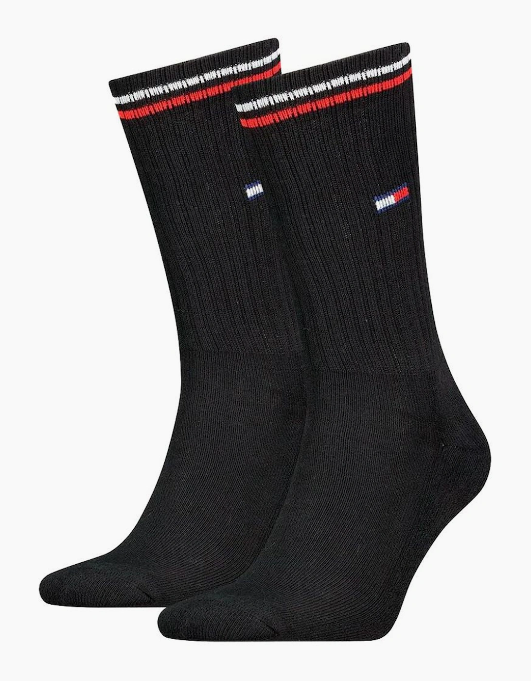 Tommy Hilfiger Men's Black 2-Pack Tommy Jeans Logo Sports Socks, - Size: 7.5/8/5/5.5/6/6.5/7