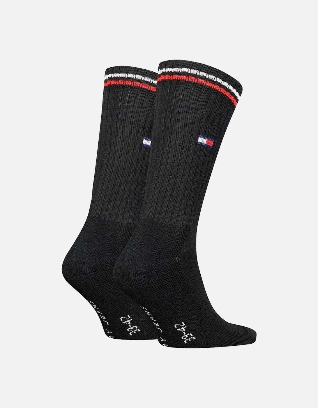 2-Pack Tommy Jeans Logo Sports Socks, Black